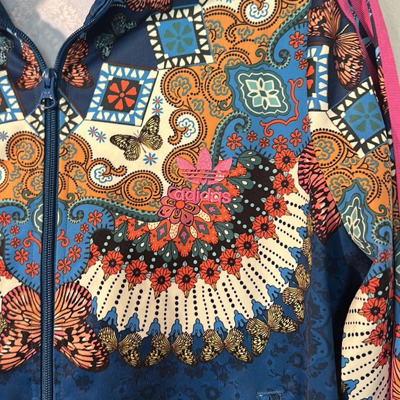 ADIDAS Originals x Farm Rio Butterfly Mosaic Track Zip Jacket women size Large - Picture 9 of 12